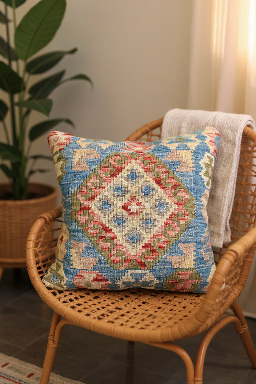 Afghan Kilim Cushion Cover - 45 x 45 cm