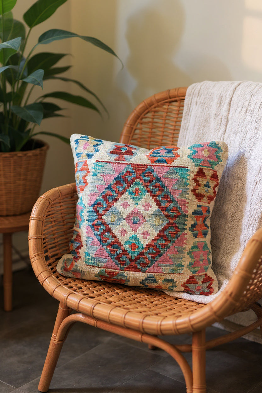 Afghan Kilim Cushion Cover - 45 x 45 cm