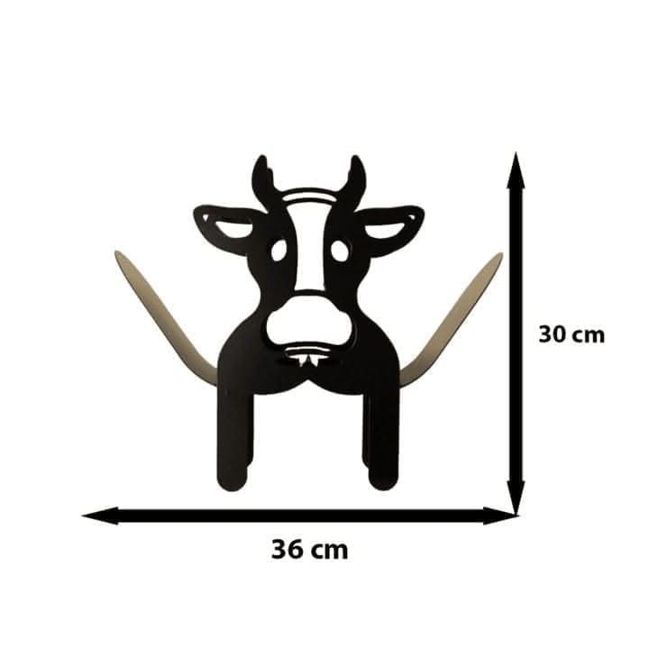 Novelty Cow Toilet Roll Holder Black Metal Bathroom Storage