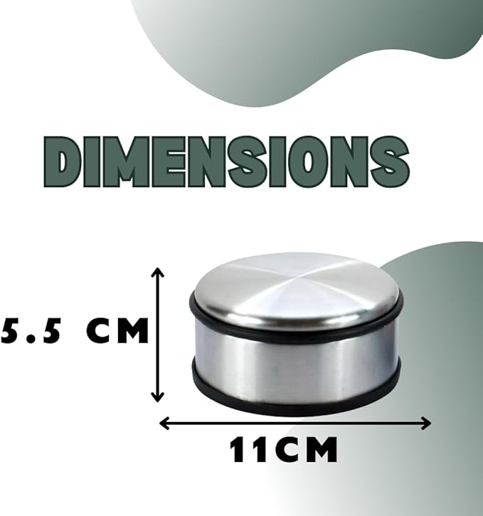 1kg Stainless Steel Door Stop with Non Slip Rubber Base