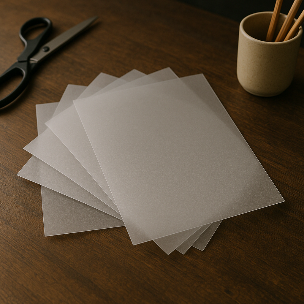 5 x A4 Frosted Acetate Sheets – 500 Micron Thick Semi-Transparent Craft Film