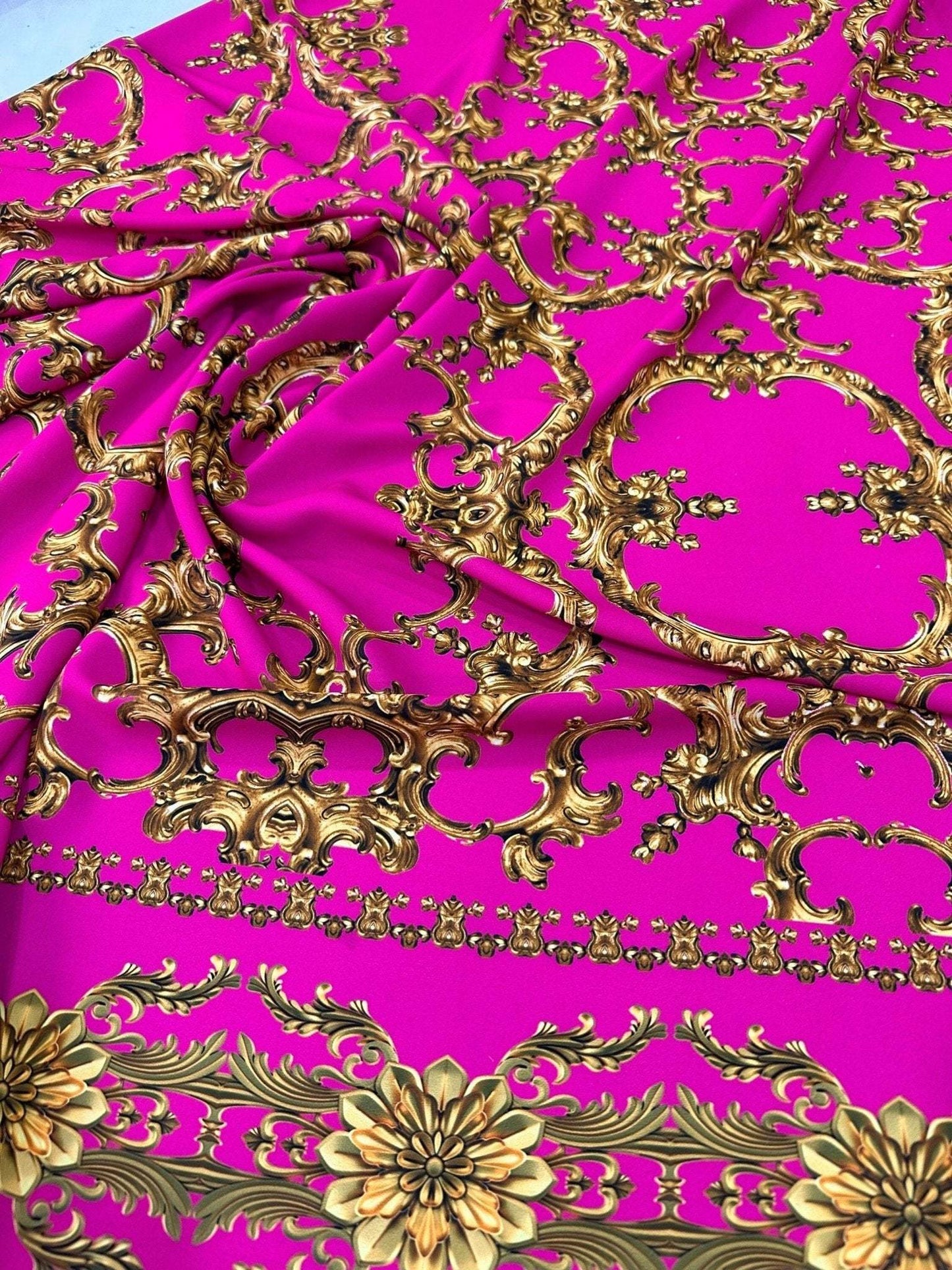 Fuchsia Baroque Fabric by Metre