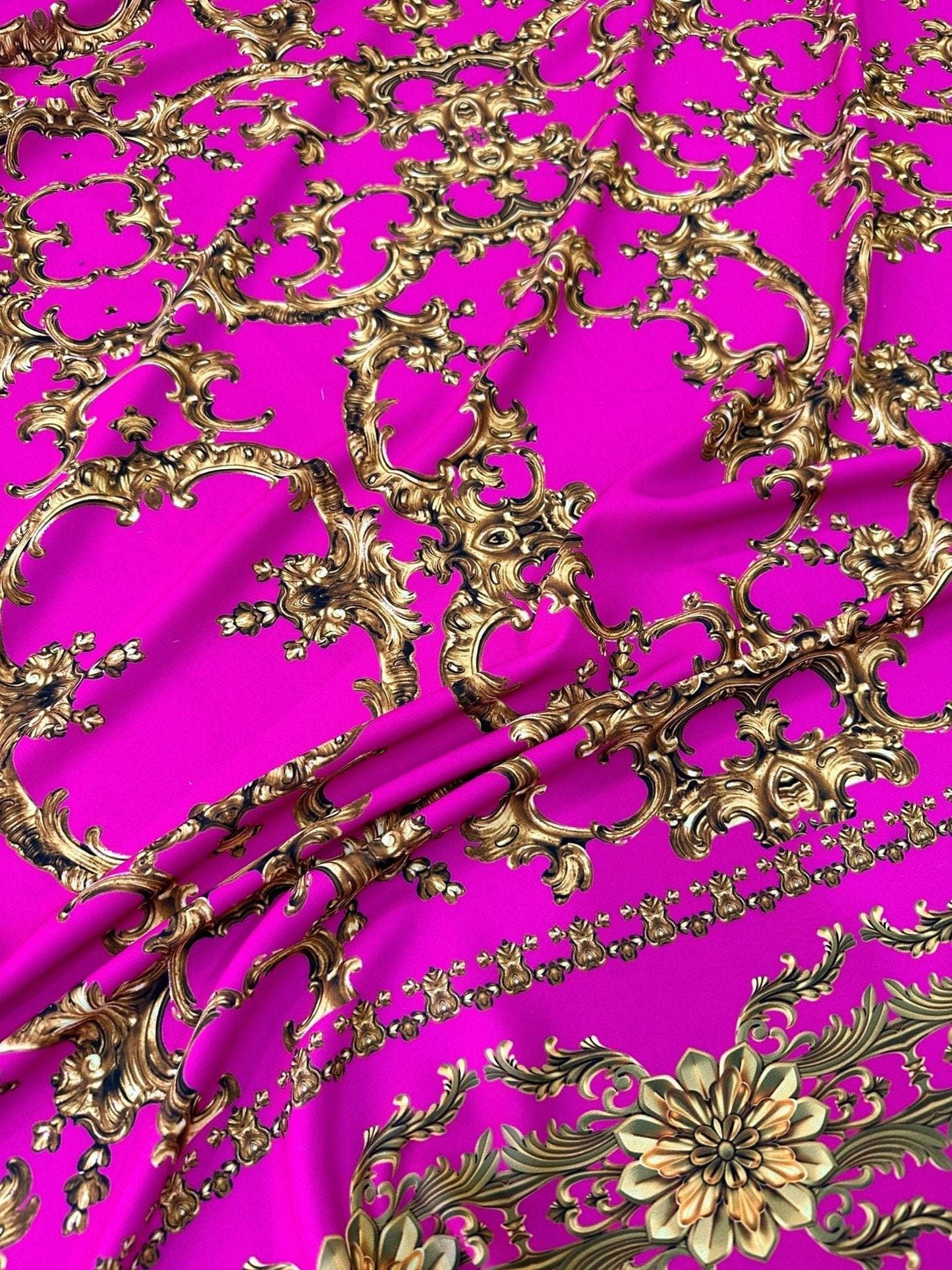 Fuchsia Baroque Fabric by Metre