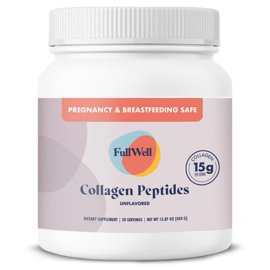 FullWell Hydrolyzed Collagen Peptides for Women – Pregnancy & Breastfeeding Safe, Grass-Fed, 15 g Type I & III, 30 Servings