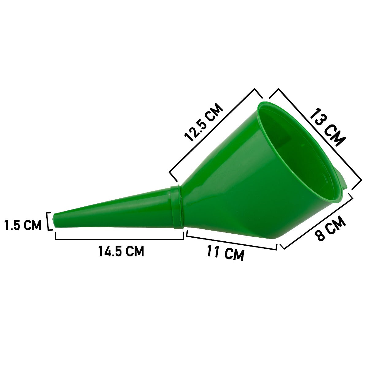 Angled Car Fuel Funnel with Filter, Green Water Flow Control Winter Vehicle Tool