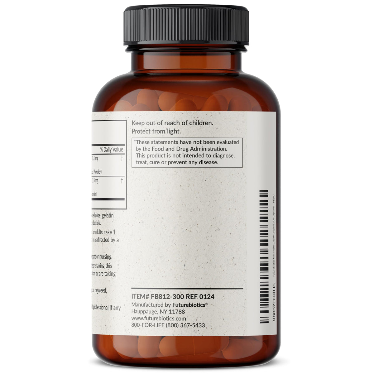Futurebiotics Milk Thistle Silymarin Marianum & Dandelion Root - Liver Health, 300 Capsules