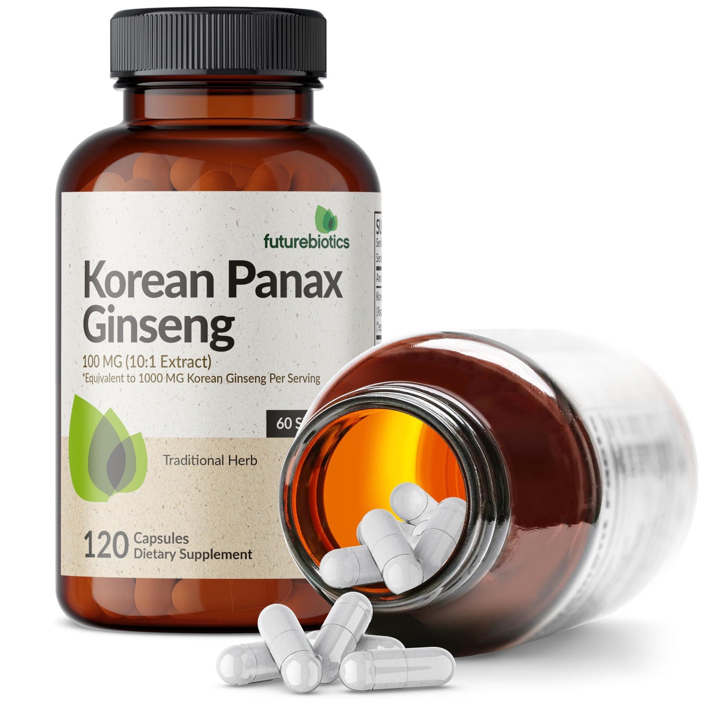 Futurebiotics Korean Panax Ginseng – Energy, Memory & Brain Health Support, 120 Capsules