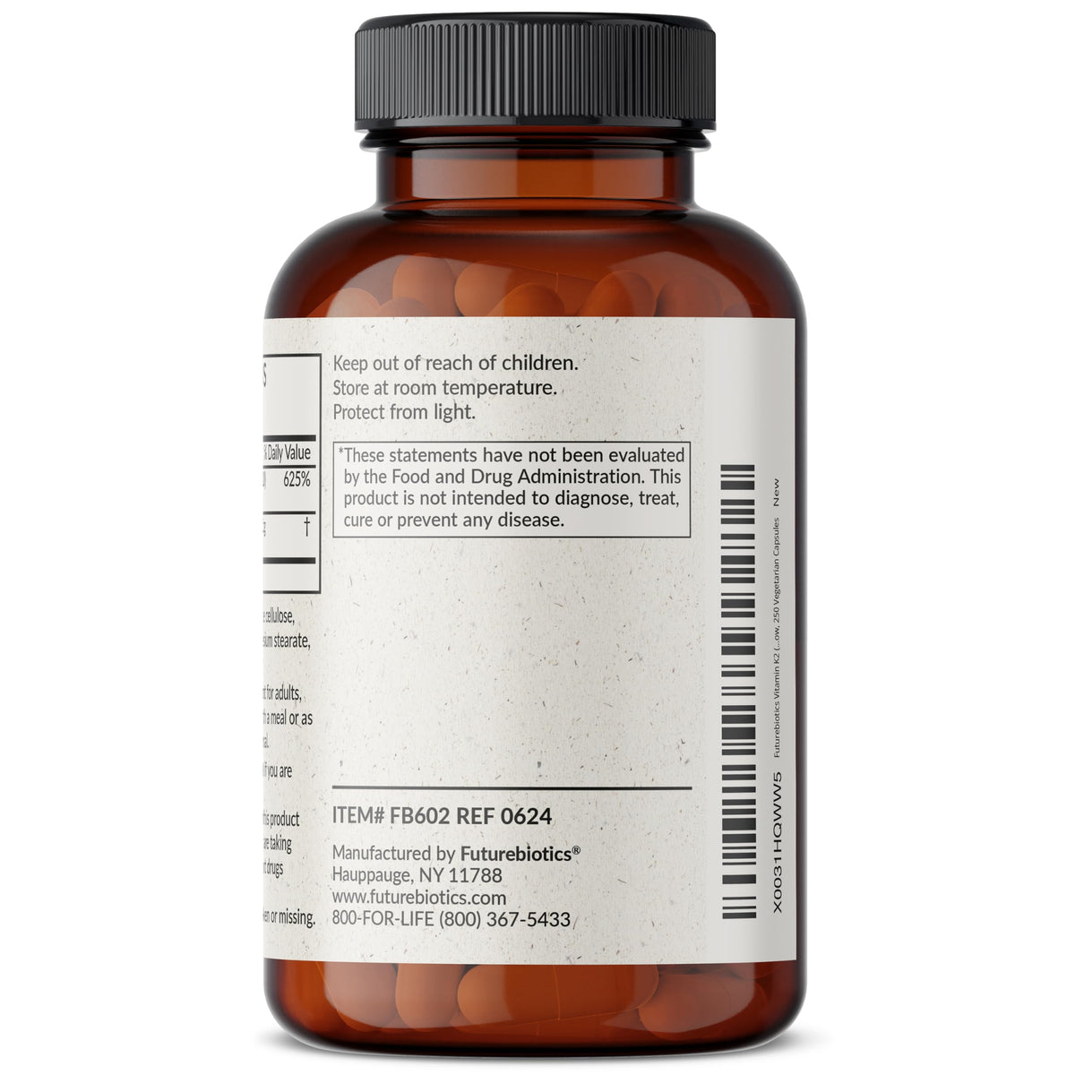 Futurebiotics Vitamin K2 (MK7) with D3 – Non-GMO, 5000 IU D3 & 90 mcg MK-7, 2-Pack (250 Veg Capsules per Bottle)