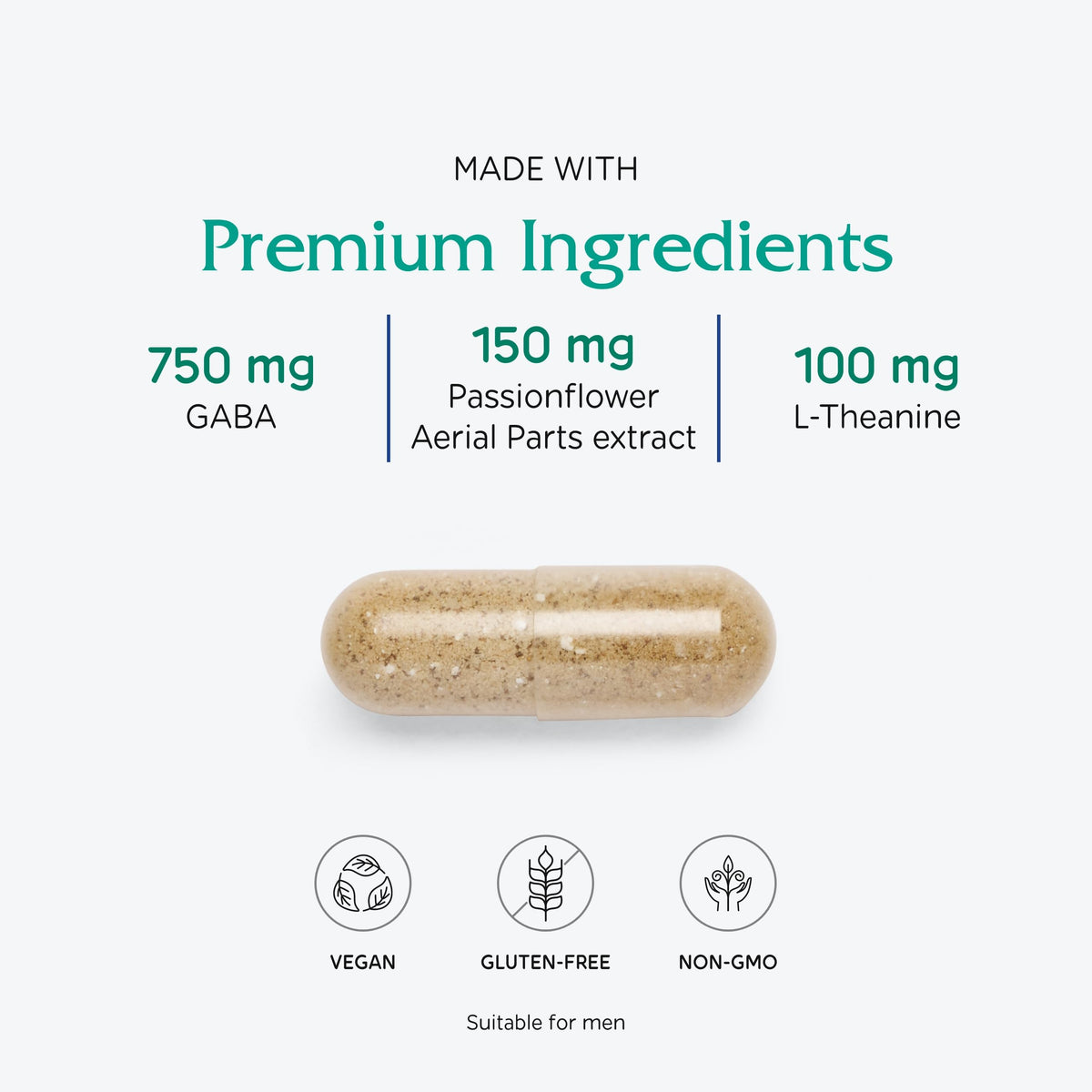Vitanica GABA Ease - Calming Support, Vegan, 60 Capsules