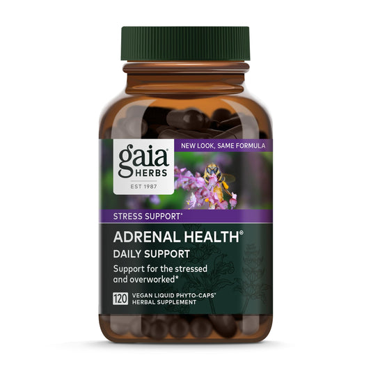 Gaia Herbs Adrenal Health Daily Support - Ashwagandha, Holy Basil & Schisandra | 120 Vegan Liquid Phyto-Caps (60 Servings)