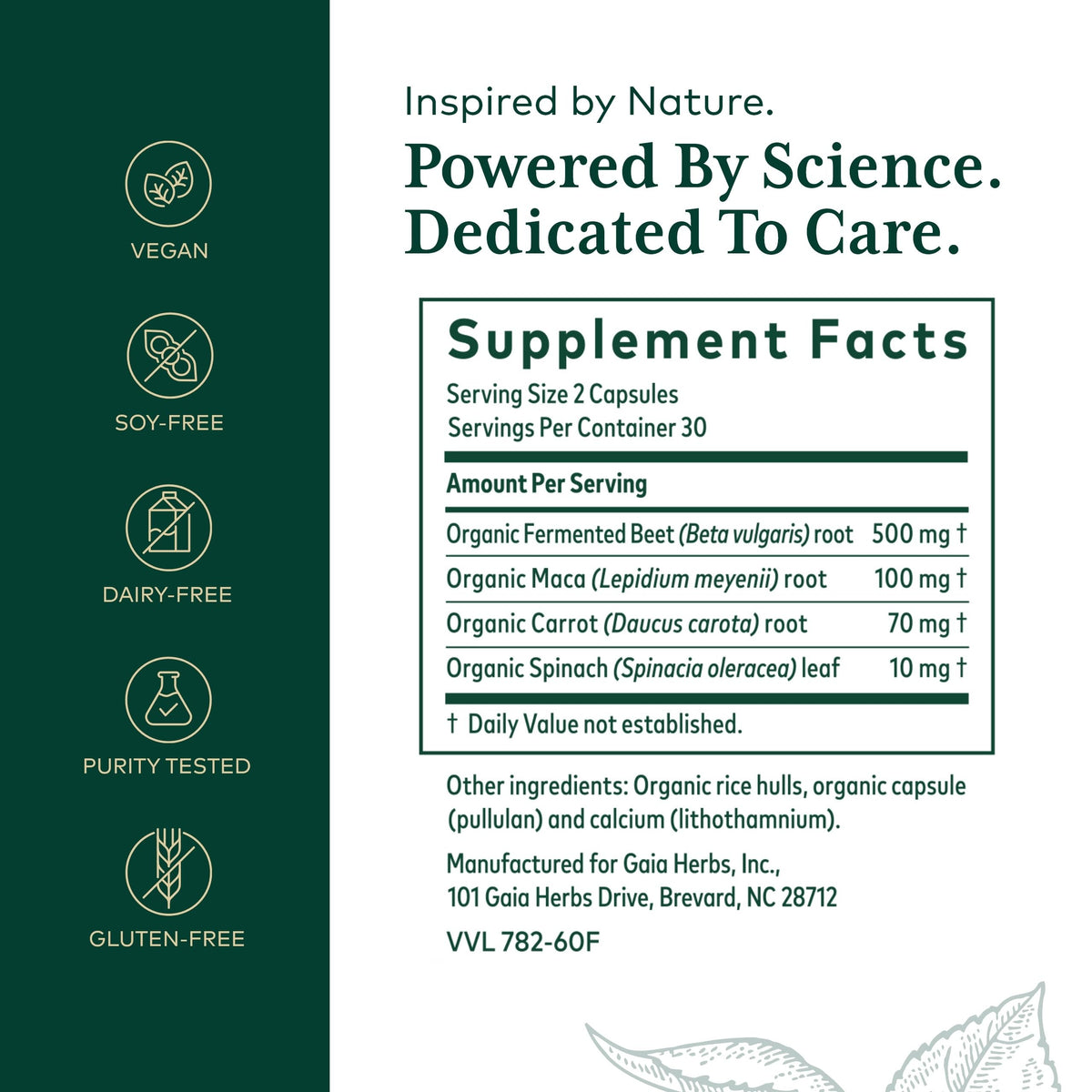 GAIA Herbs PRO Fermented Beet & Maca – Energy & Circulation Support (60 Capsules)