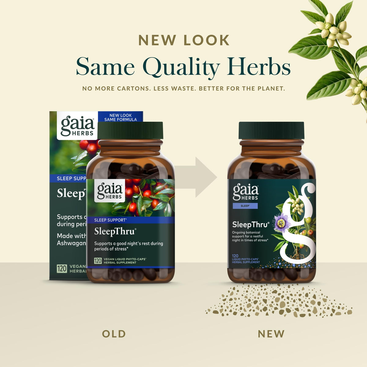 Gaia Herbs SleepThru – Sleep Support with Ashwagandha, Magnolia Bark, Passionflower & Jujube Date | 120 Vegan Liquid Phyto-Caps (60 Servings)