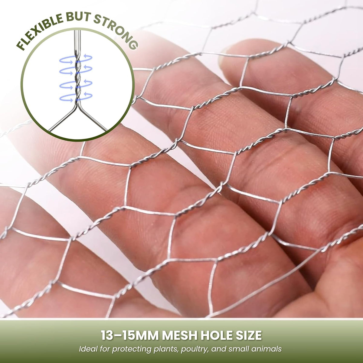 5m x 0.9m Galvanised Chicken Wire Mesh Roll 13mm