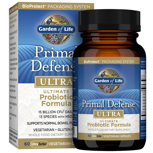 Garden of Life Primal Defense Ultra Probiotics – 15B CFU, 13 Strains, HSO, Vegetarian, 60 Capsules