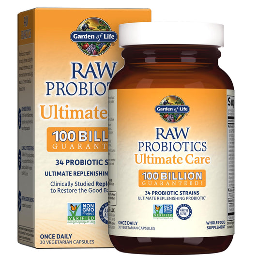 Garden of Life Probiotics Ultimate Care – 100B CFU, 34 Strains, 30 Capsules