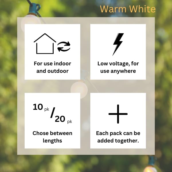 14ft Connectable LED Festoon String Lights Warm White