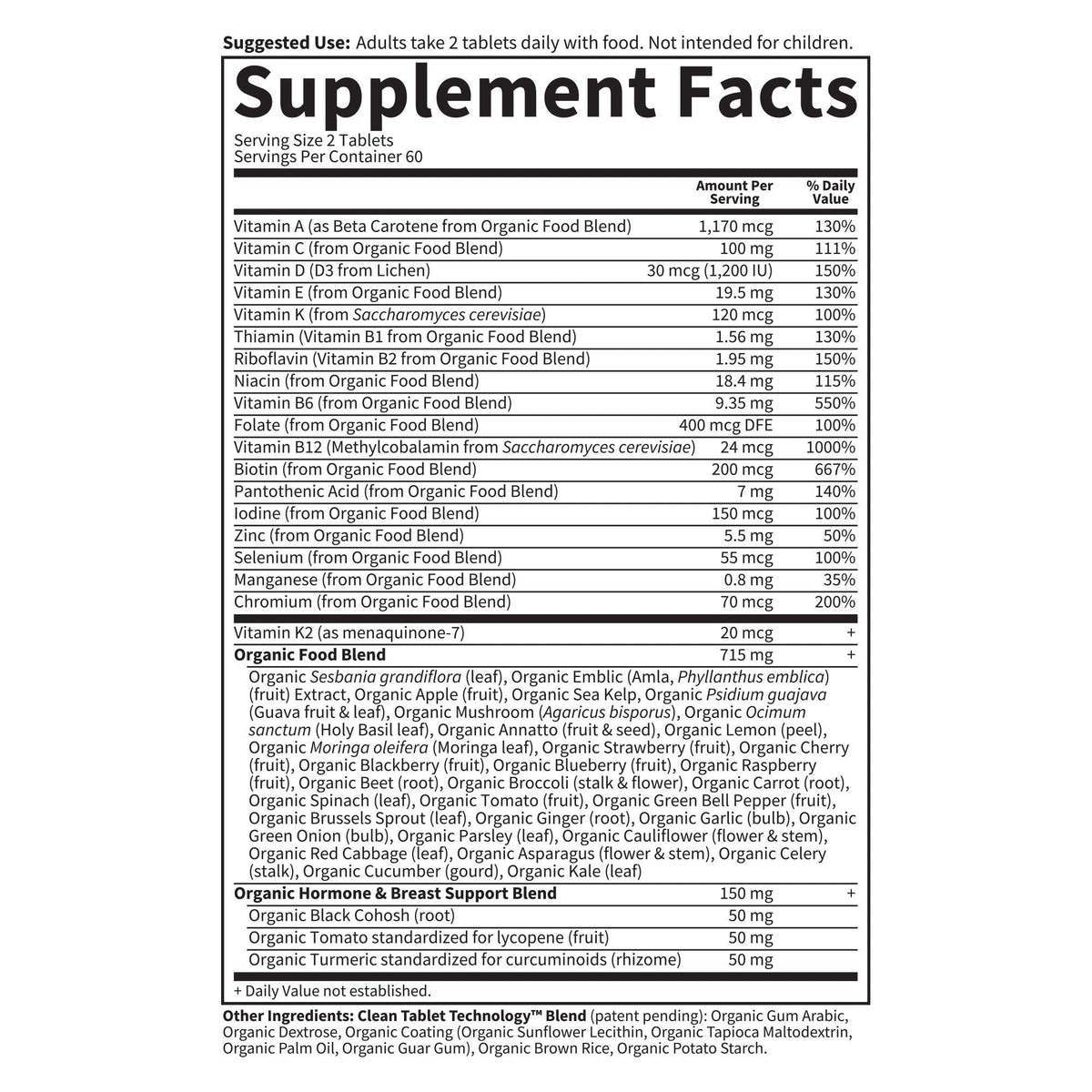 Garden of Life Organics Women 40+ Multivitamin – Organic, Vegan, Hormone & Breast Health Support (120 Tablets)