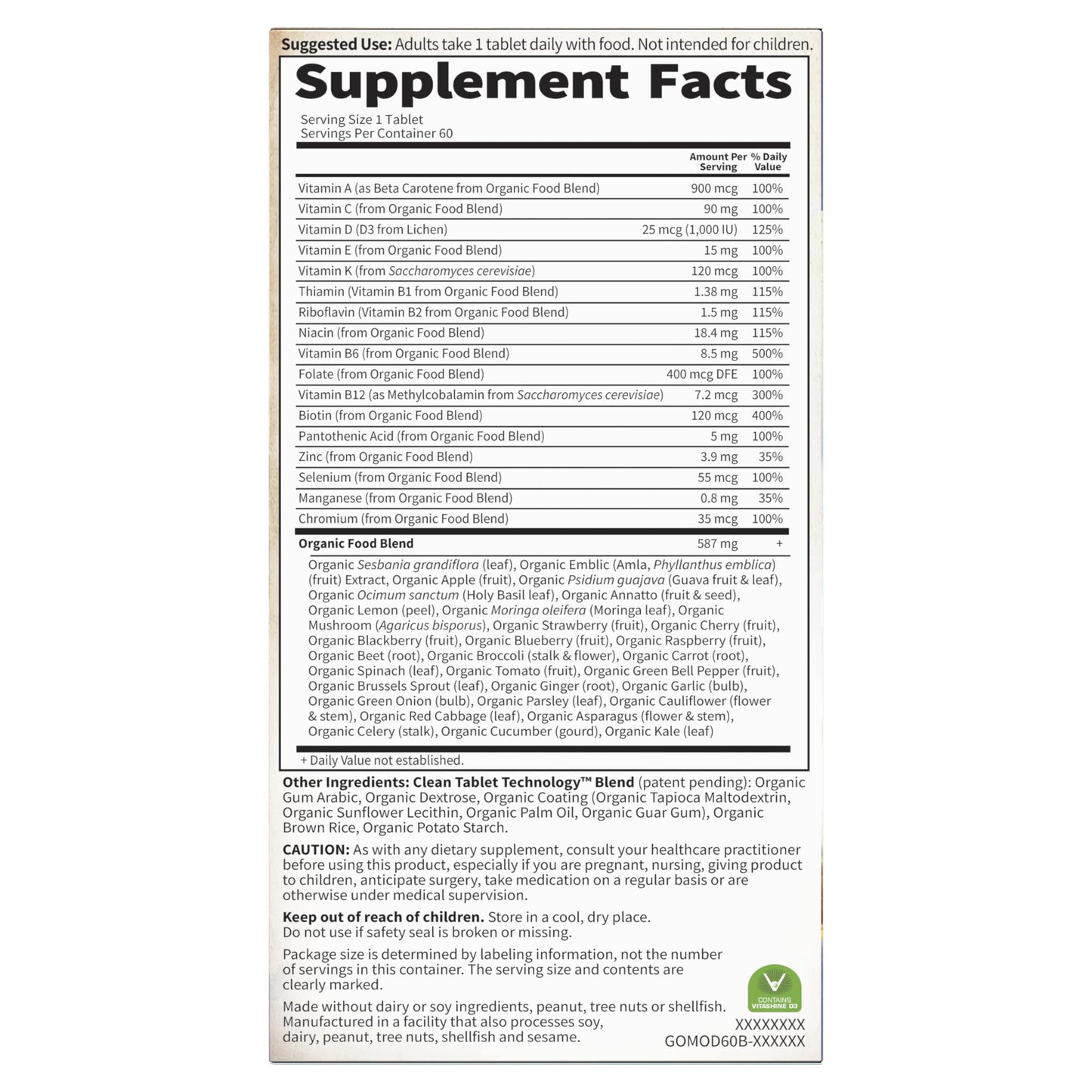 Garden of Life Once Daily Men's Multivitamin – Organic Vegan for Men, Prostate & Heart Support, 60 Tablets