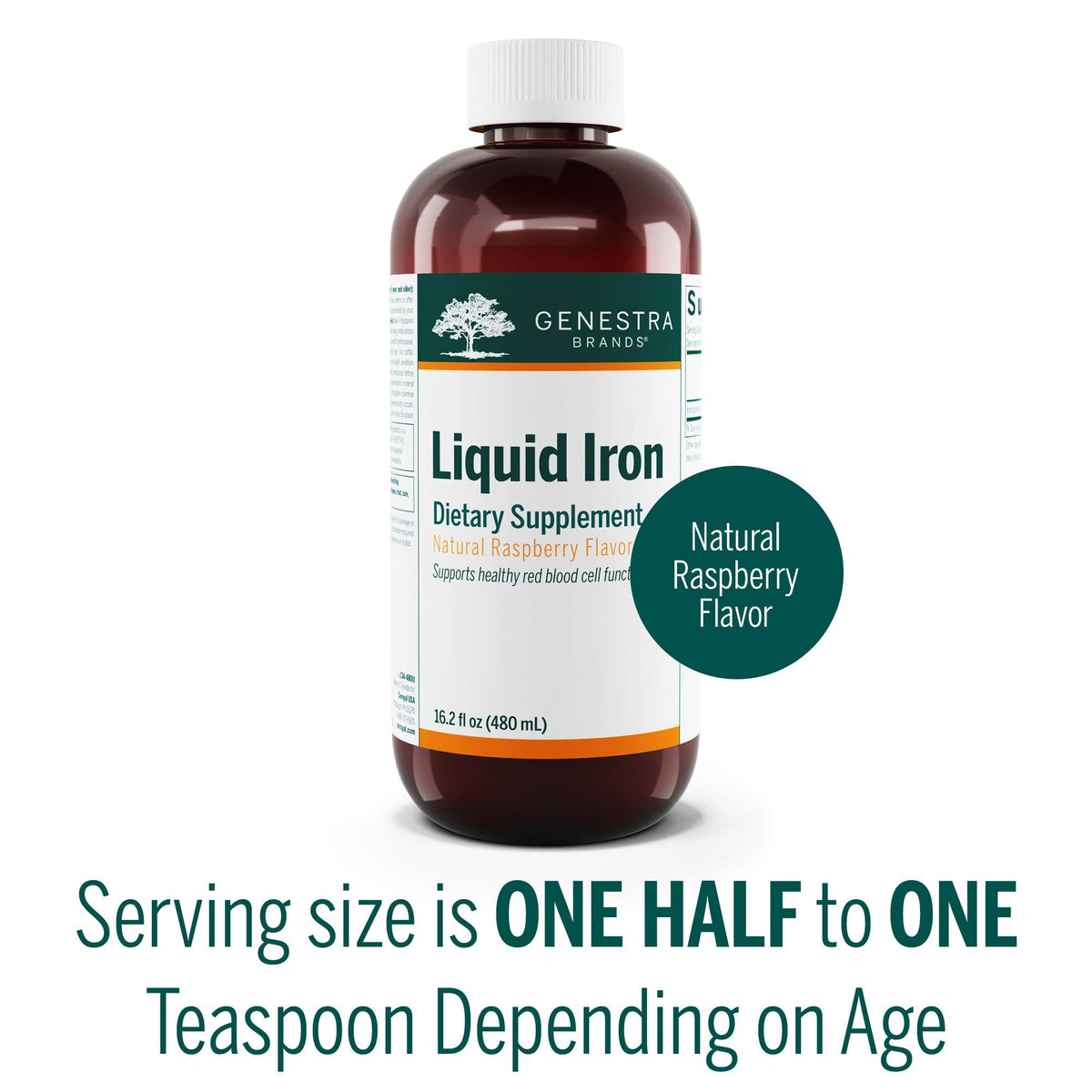 Genestra Brands Liquid Iron – Colloidal Mineral Supplement (Raspberry) 16.2 fl oz
