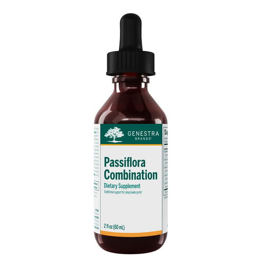 Genestra Brands Passiflora Combination | Passionflower, Hops, Skullcap, American Basswood and St. John's Wort | 2 fl. oz.
