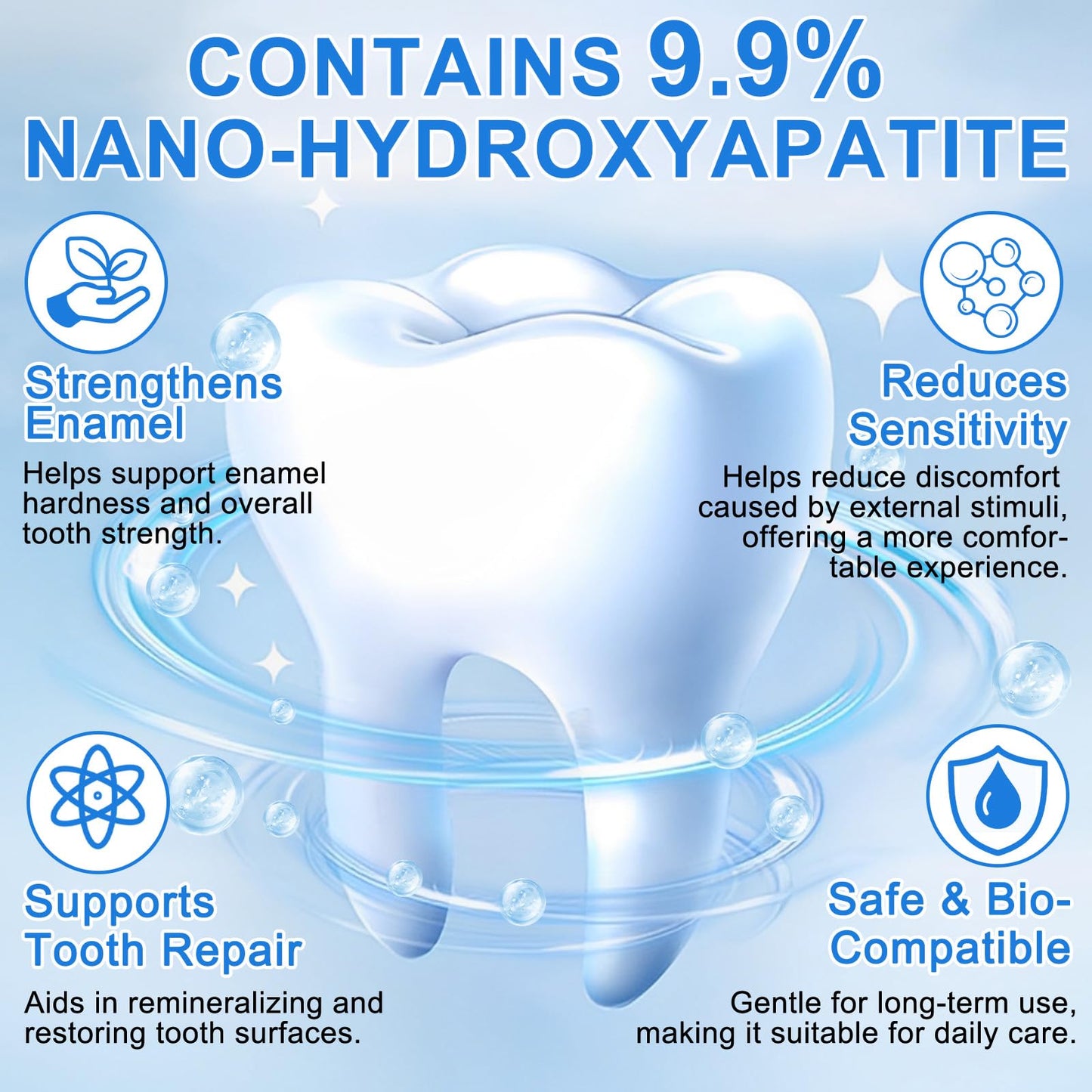 9.9% Hydroxyapatite Toothpaste (2Pcs) – Enamel Protection & Strong Teeth