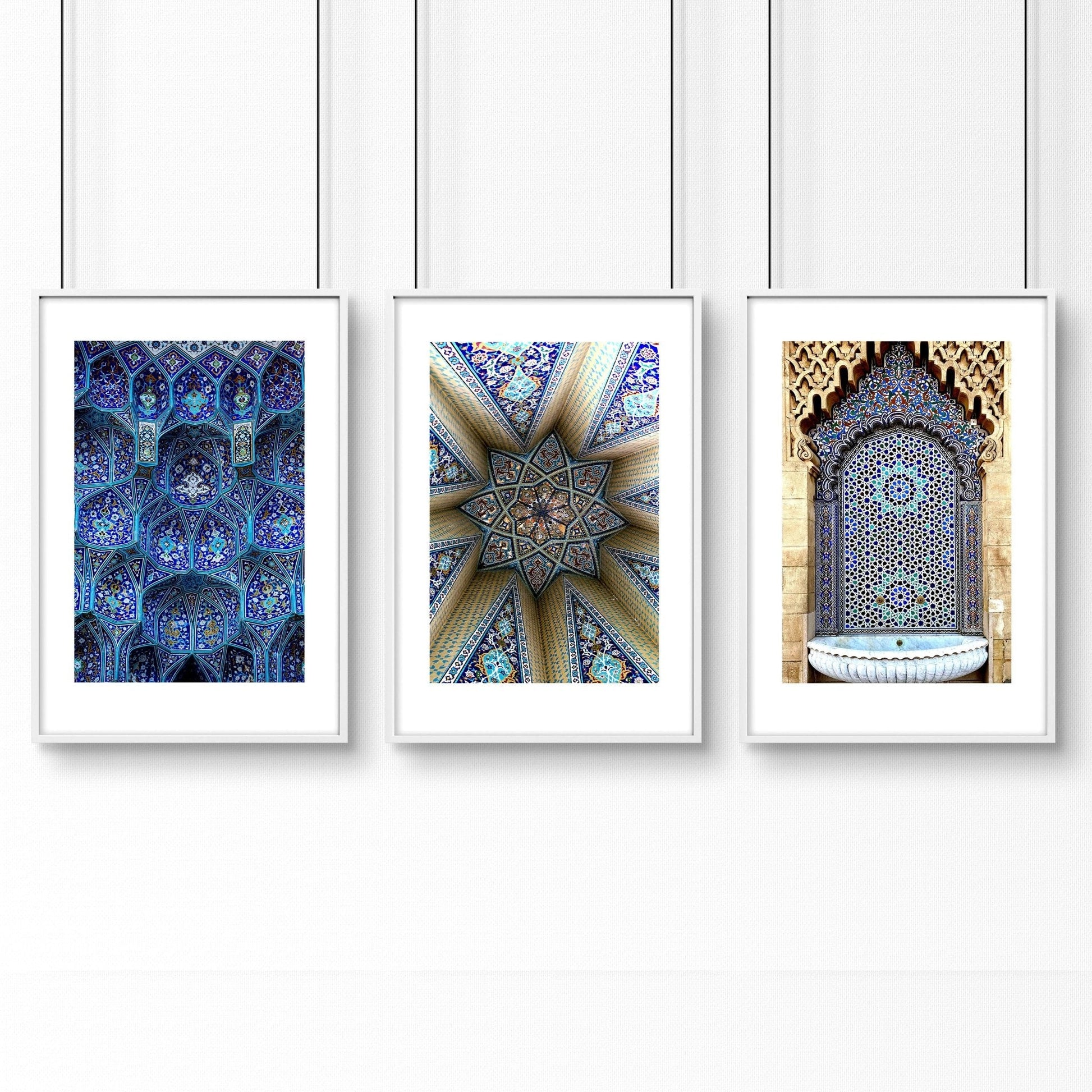 Geometry Islamic Art | set of 3 bedroom wall art