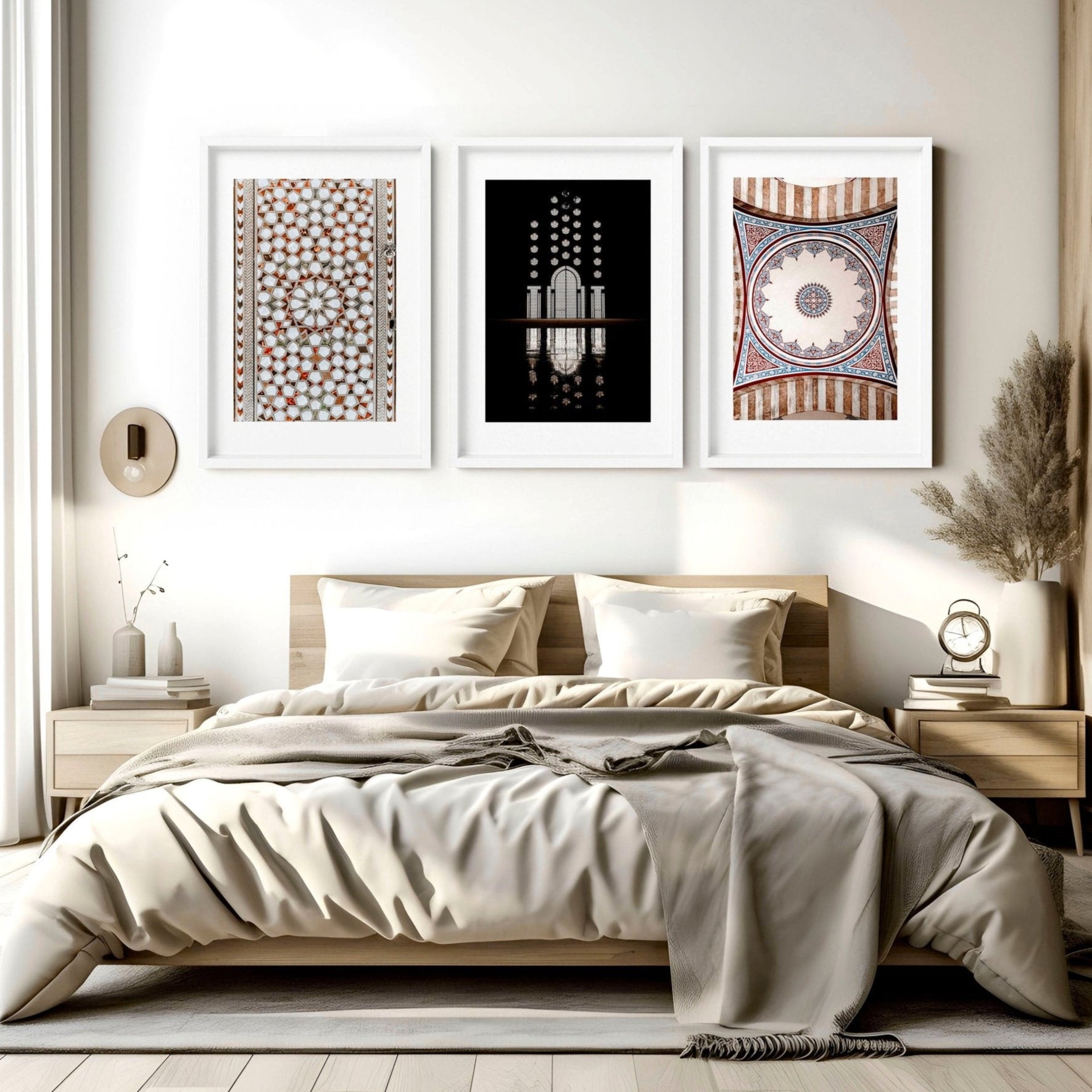 Geometry Islamic Art | set of 3 bedroom wall prints