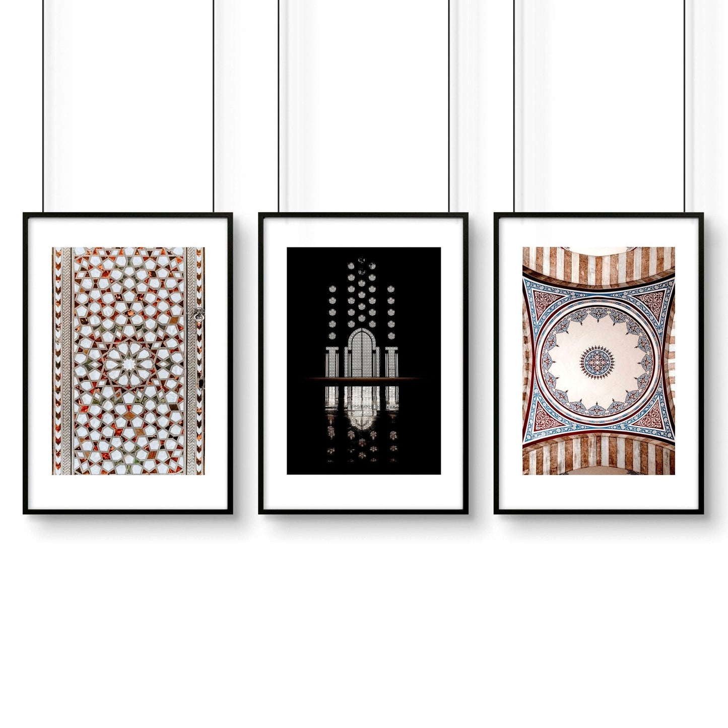 Geometry Islamic Art | set of 3 bedroom wall prints