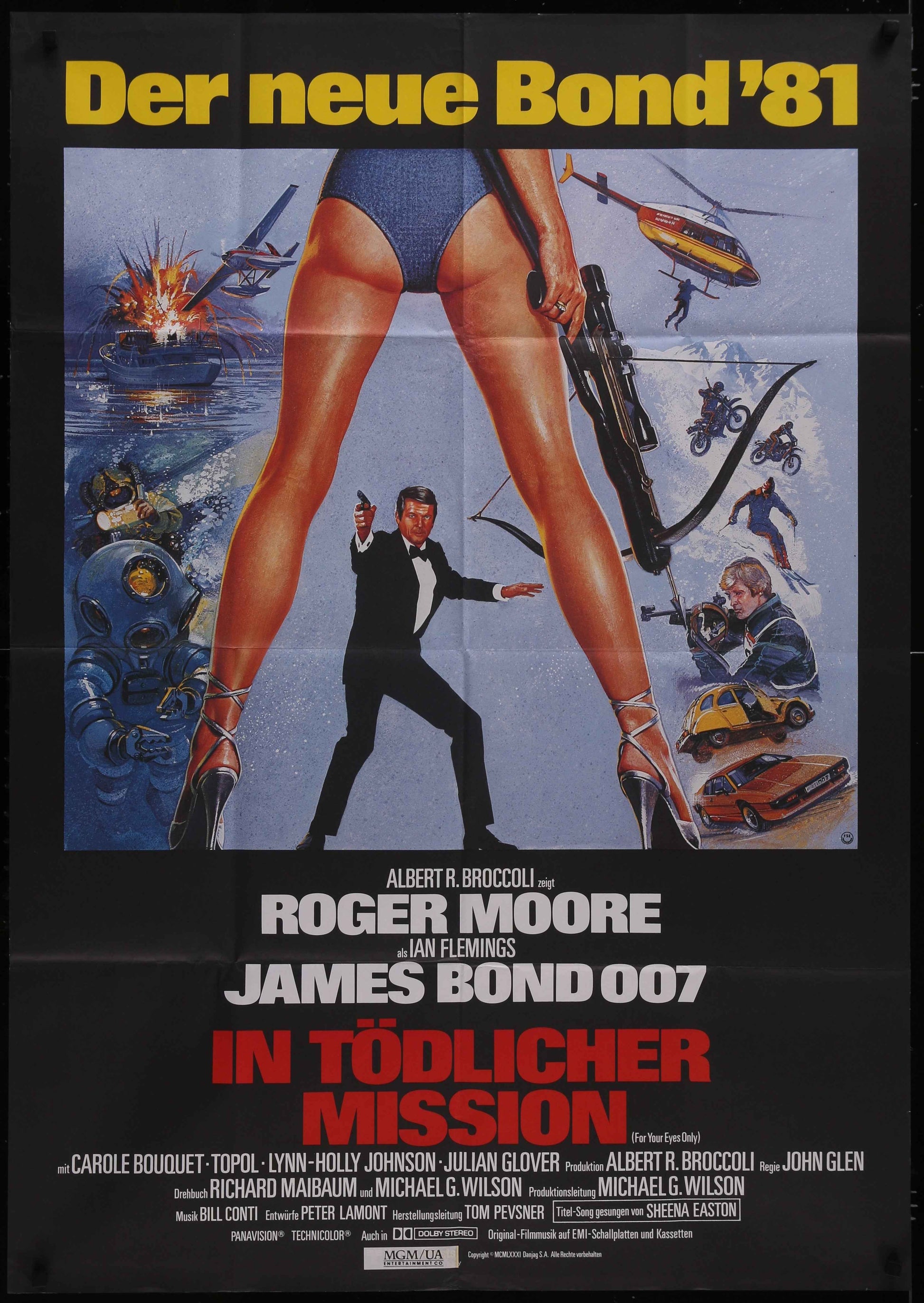 For Your Eyes Only (1981) Original German A0 Movie Poster