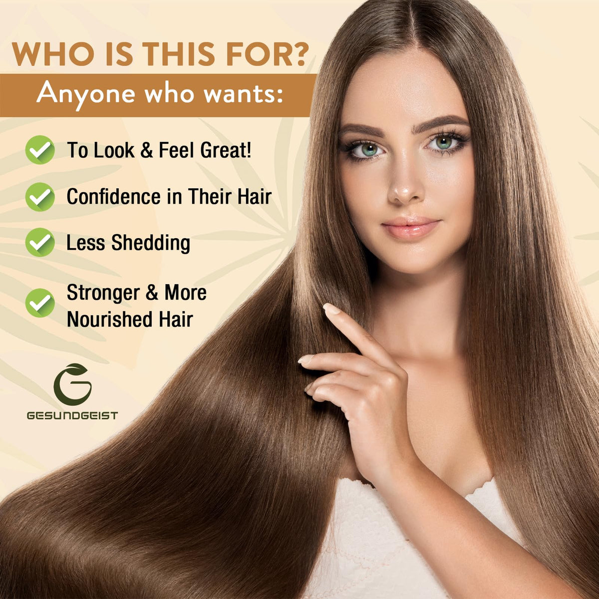 Gesundgeist Saw Palmetto for Women Hair Loss - DHT Blocker with 5-in-1 Blend for Hair Growth, Skin & Nails, Urinary Wellness - Extra Strength Saw Palmetto Supplement - 90 Capsules