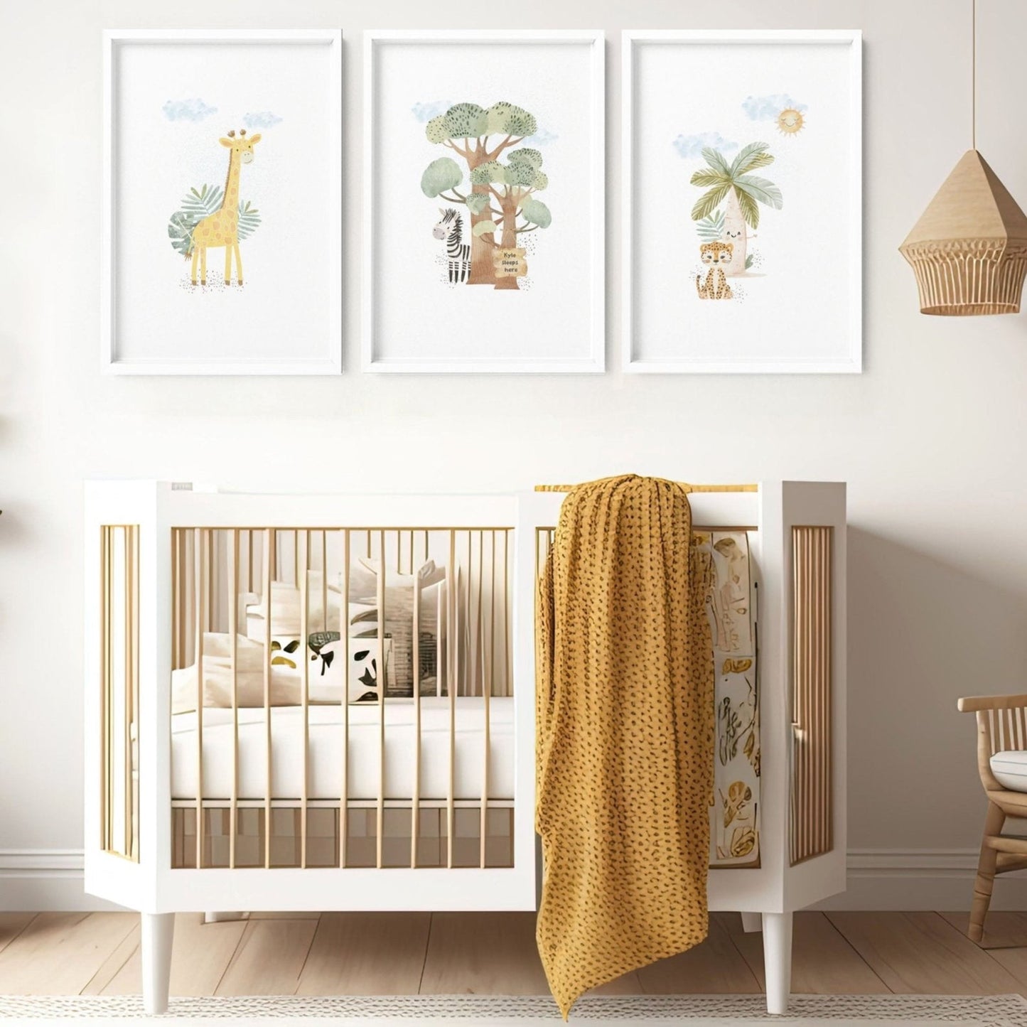 Giraffe Nursery | Set of 3 wall art prints