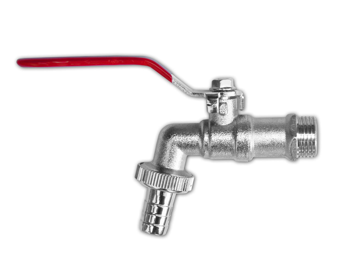 Garden Lever Tap - 3/4 BSPM Inlet - 3/4 Barb Hose - Zinc Nickle Plated