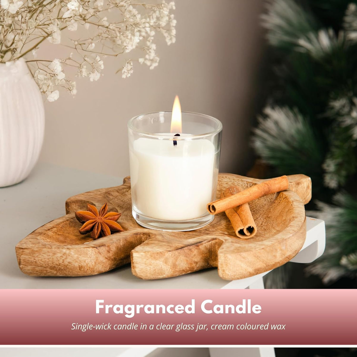 Spiced Cinnamon Scented Candle Gift Set in Decorative Glass Jars