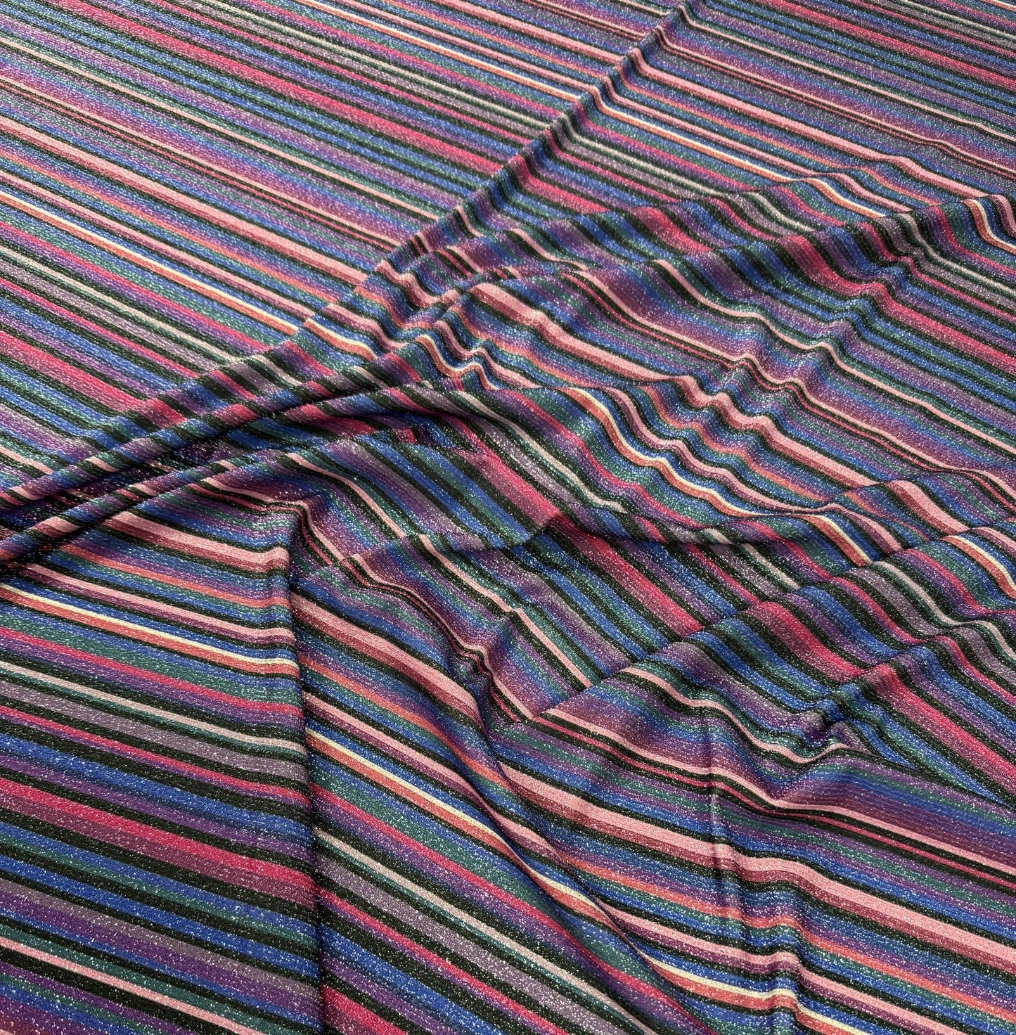 Glitter Striped Lurex Spandex Fabric - 4-Way Stretch Dress Fabric