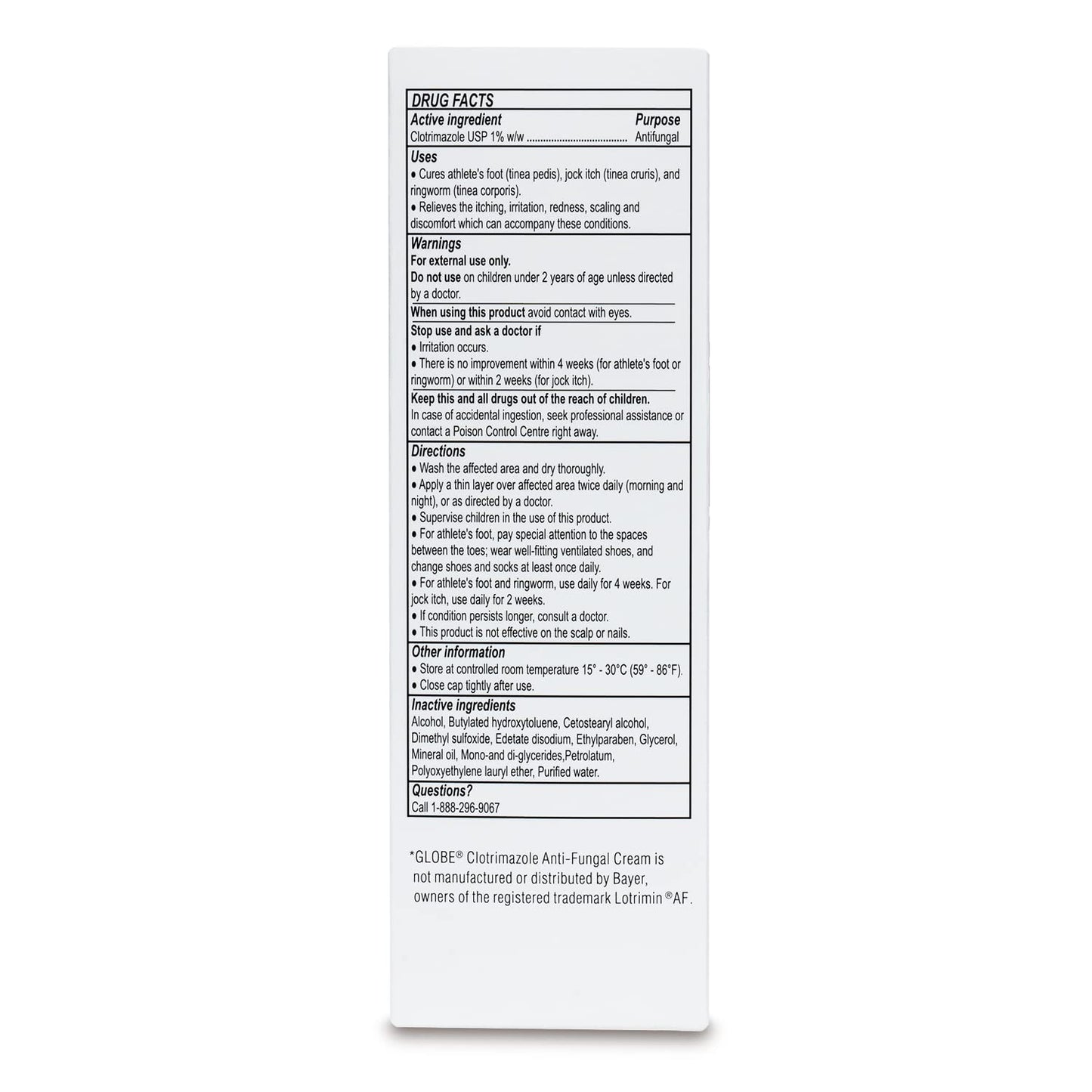 Globe Clotrimazole 1% Cream – 4 oz (2 Pack) Antifungal Relief for Itching, Burning, Ringworm
