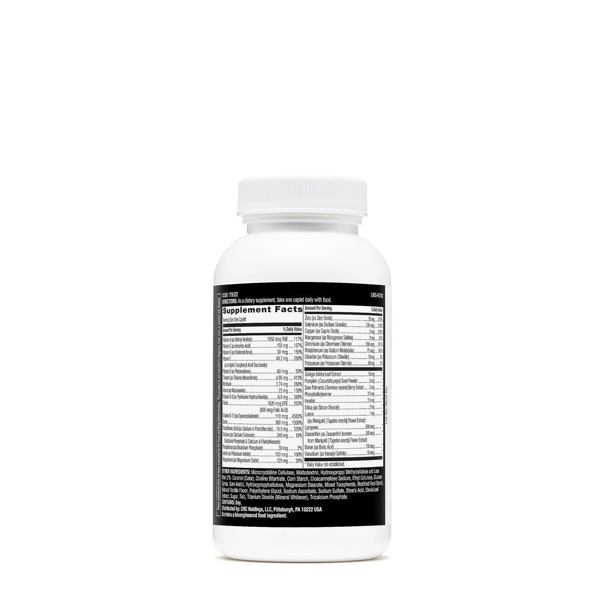 GNC Mega Men 50 Plus One Daily Multivitamin Twin Pack – 60 Caplets per Bottle – Supports Heart, Brain and Eye Health