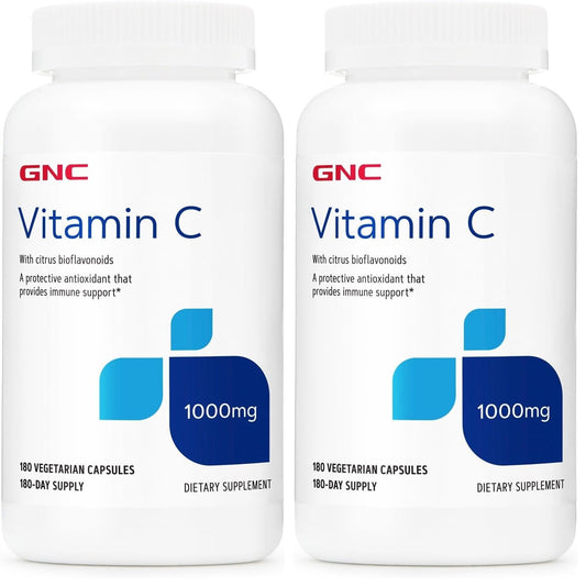 GNC Vitamin C 1000mg Supplement – Immune Support, 180 Servings, 2-Pack