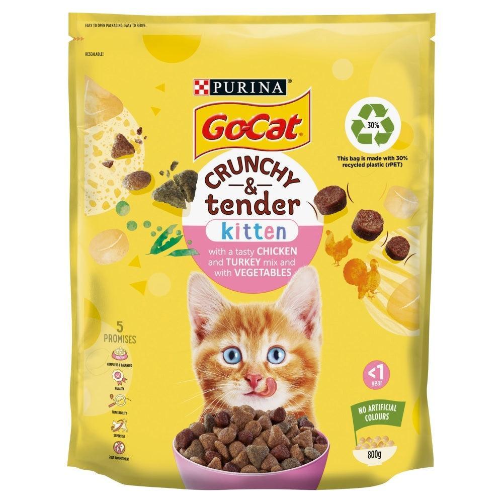 Go-Cat Crunchy & Tender Kitten Chicken, Turkey & Vegetables 800g