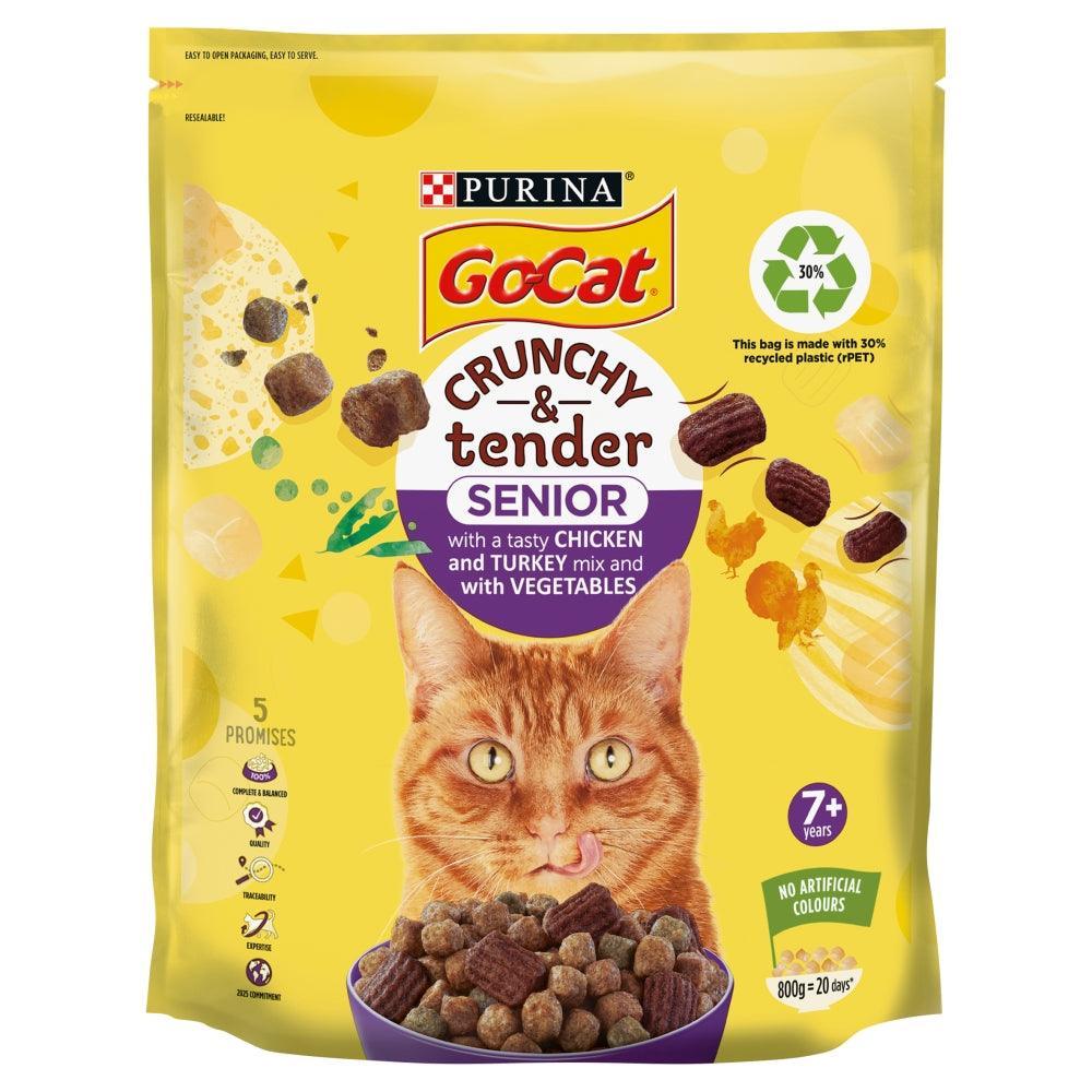 Go-Cat Crunchy & Tender Senior Chicken Turkey & Vegetables 800g
