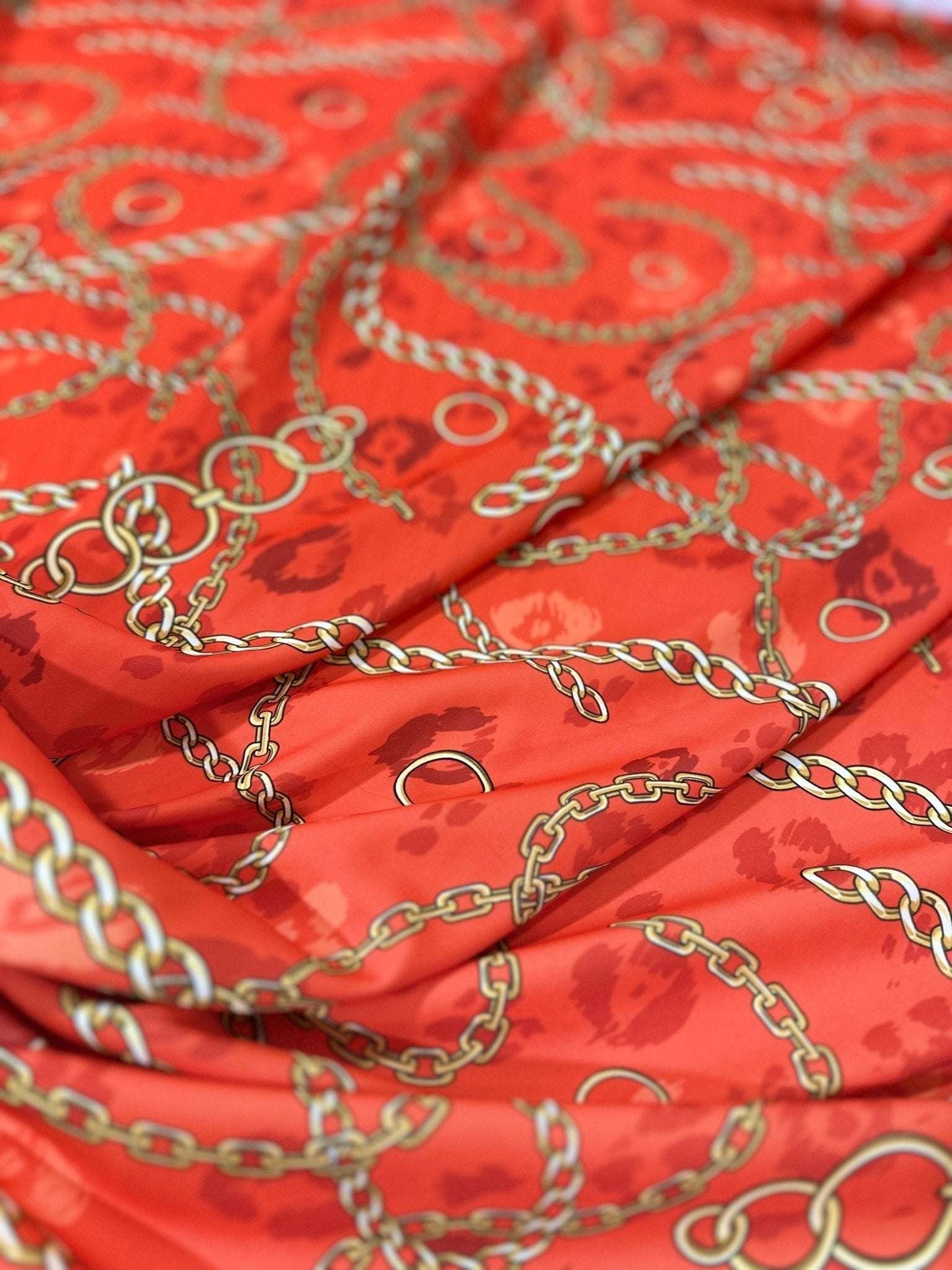 Gold Chain Fabric by Metre