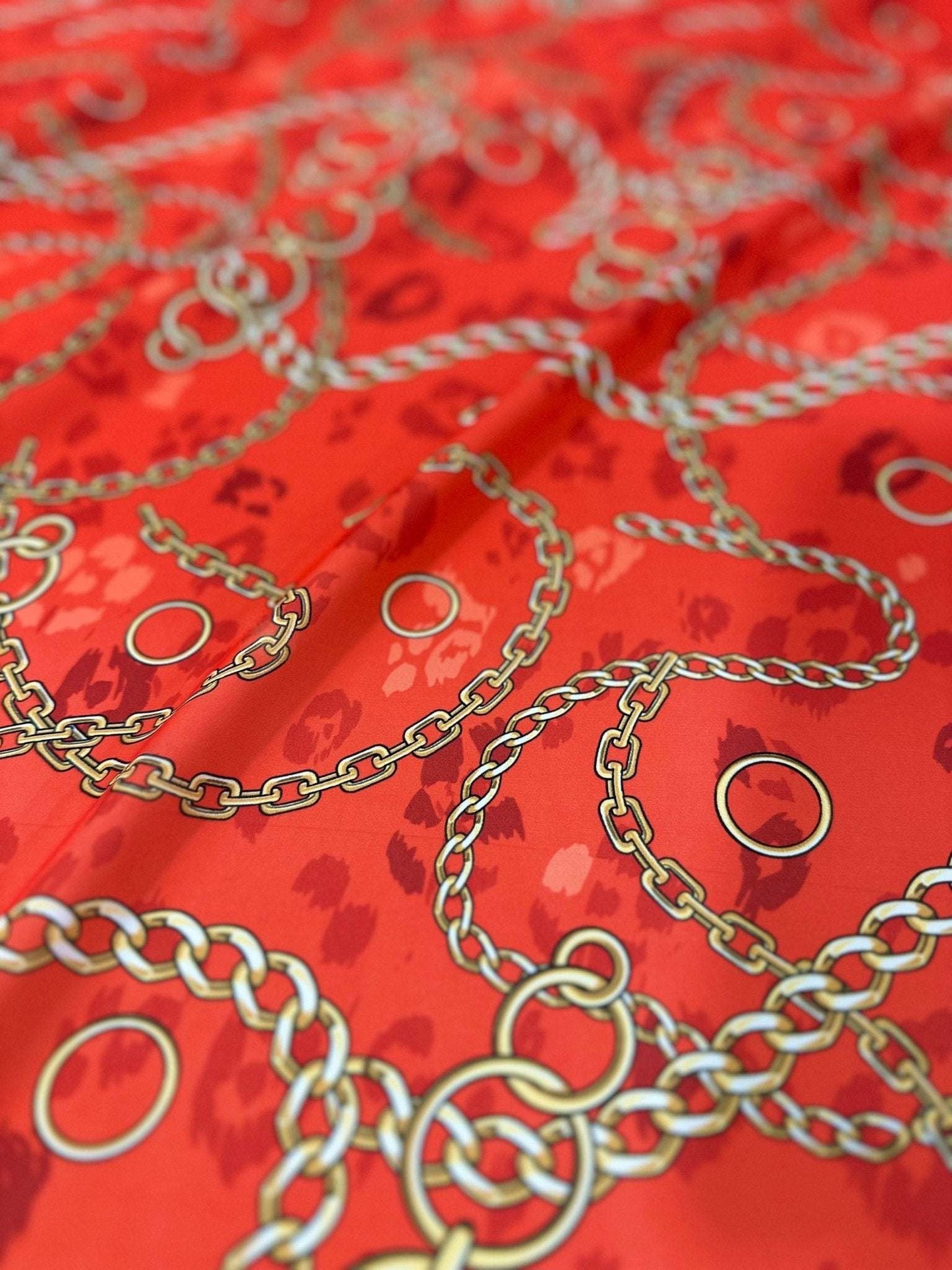 Gold Chain Fabric by Metre
