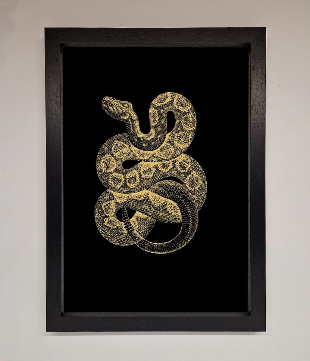 Golden Serpent Framed Wall Art