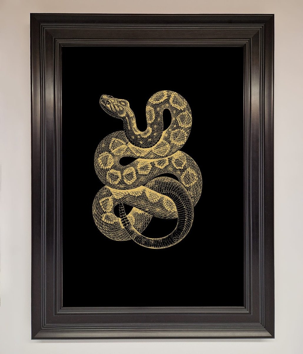 Golden Serpent Framed Wall Art