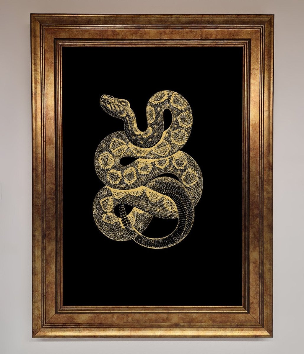 Golden Serpent Framed Wall Art