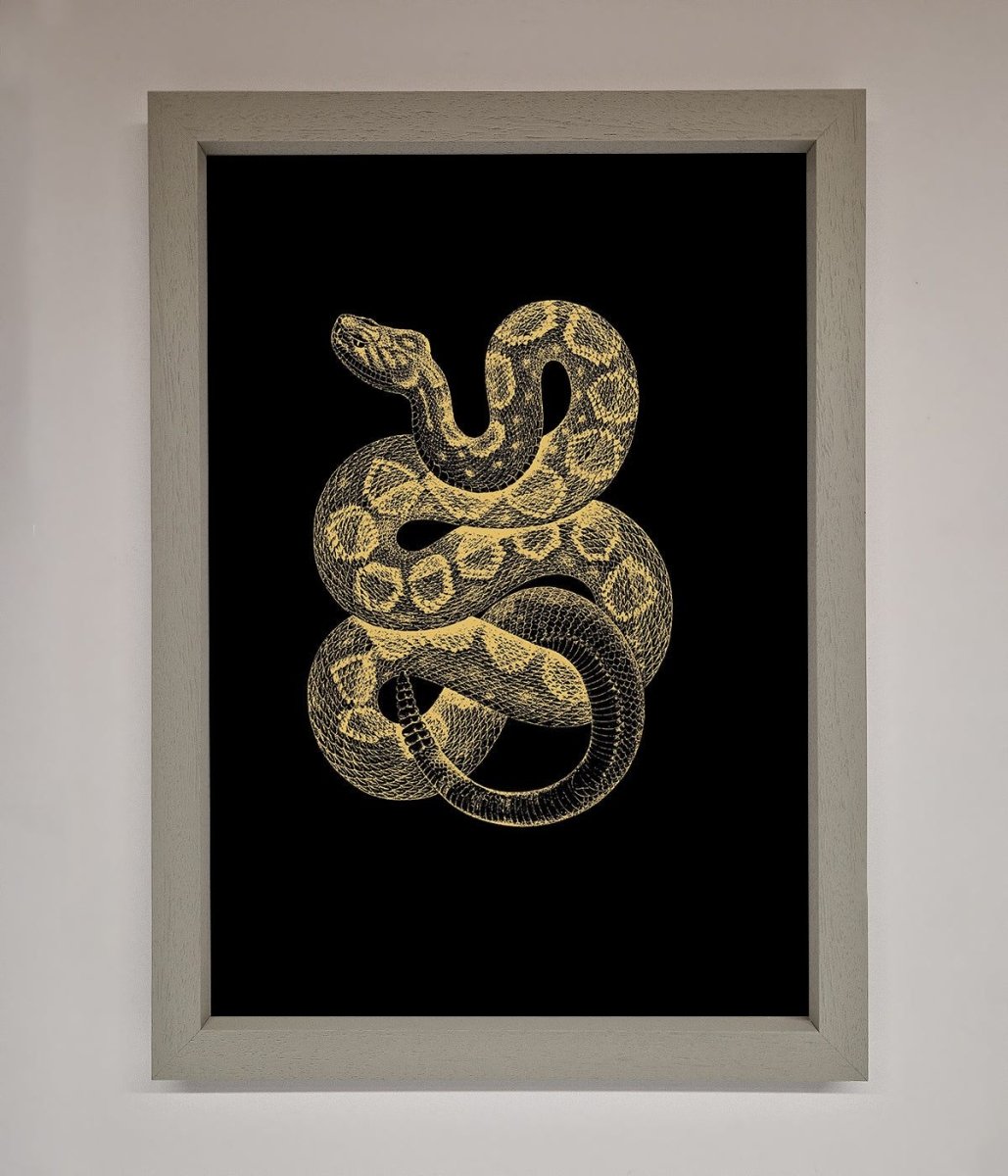 Golden Serpent Framed Wall Art