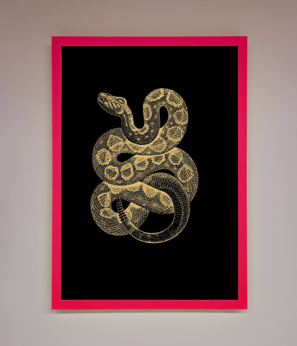 Golden Serpent Framed Wall Art