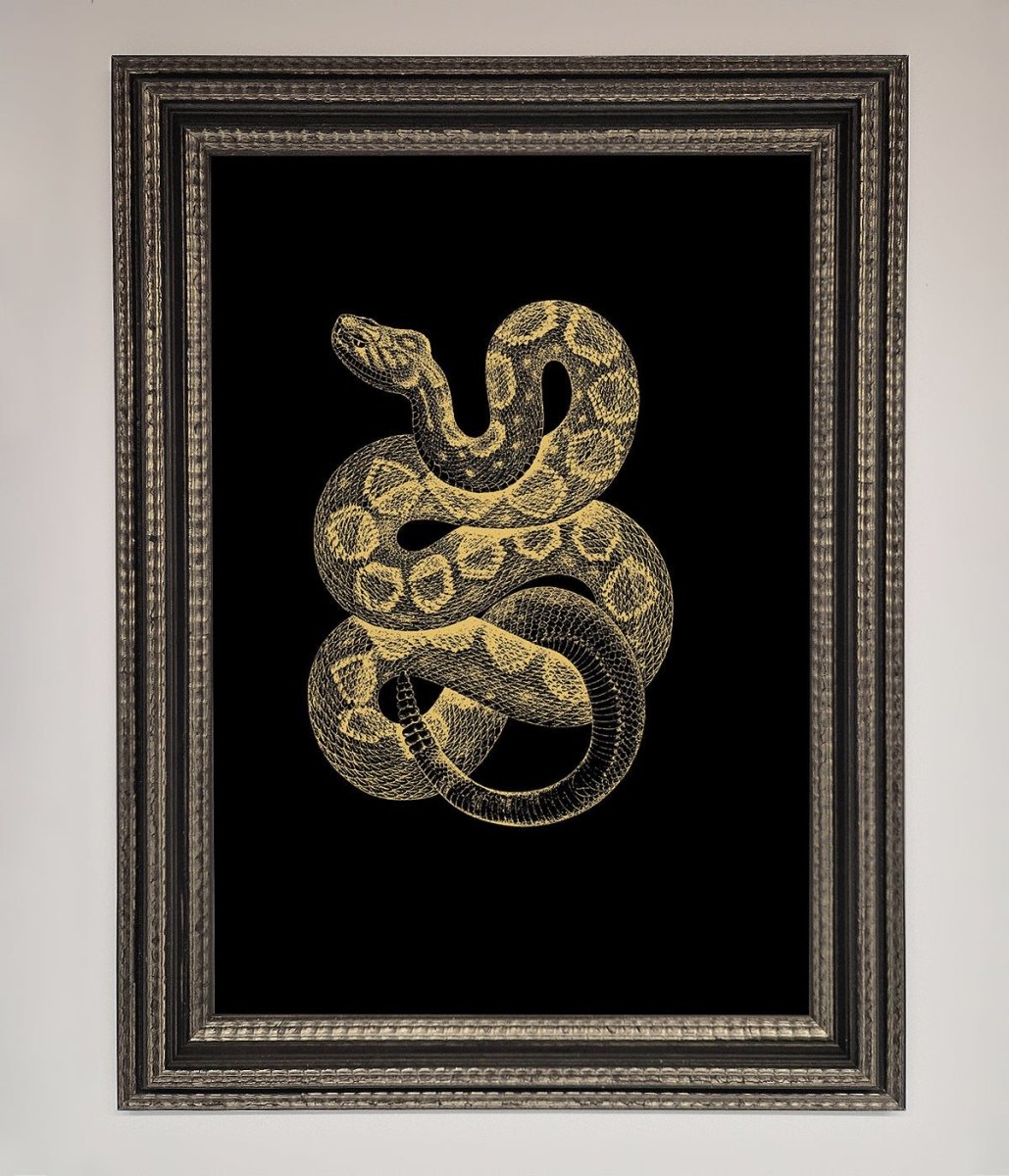 Golden Serpent Framed Wall Art