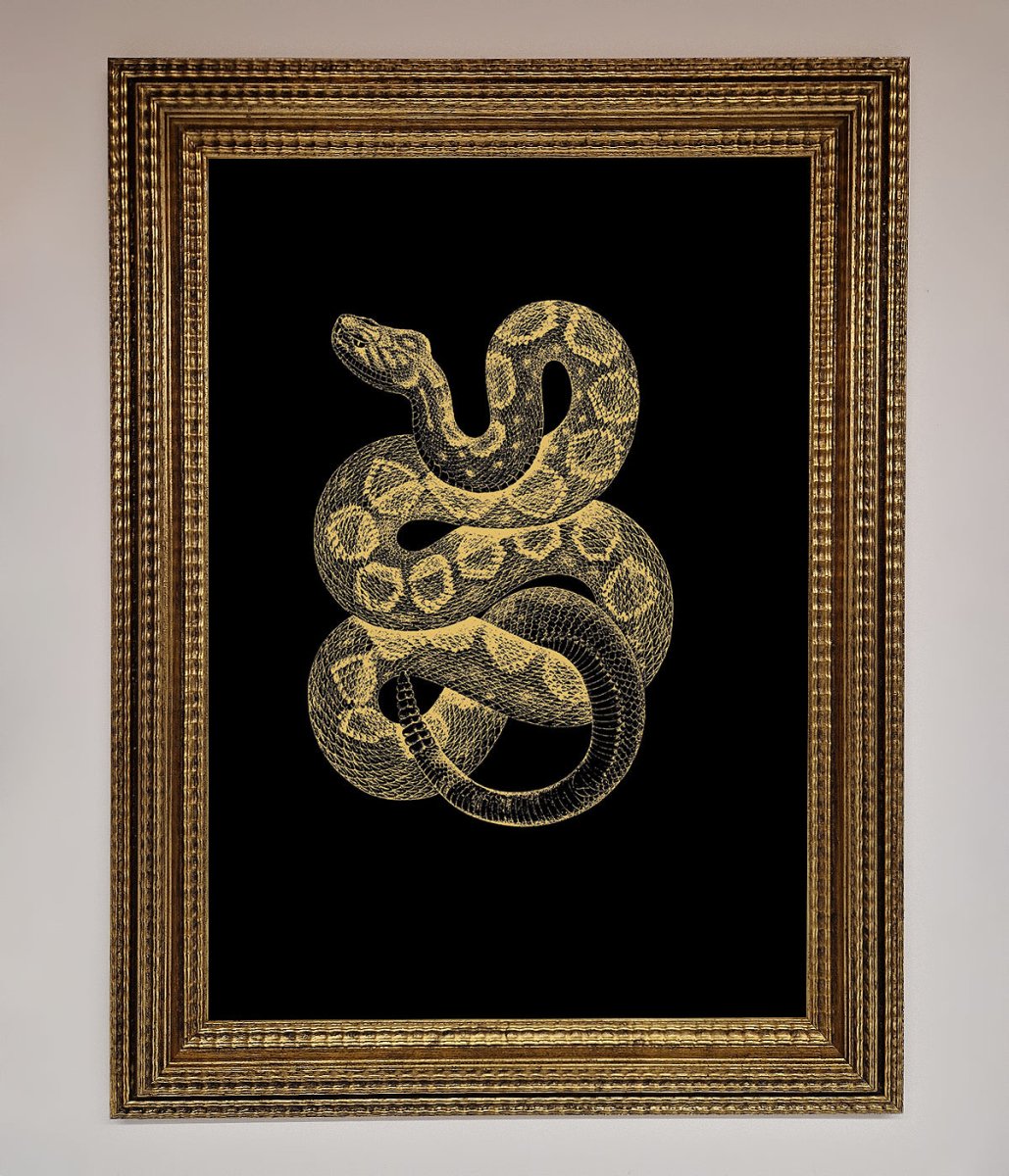 Golden Serpent Framed Wall Art