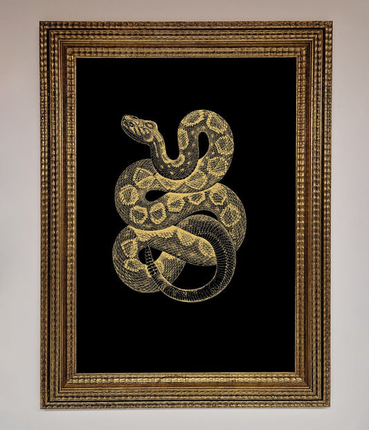 Golden Serpent Framed Wall Art
