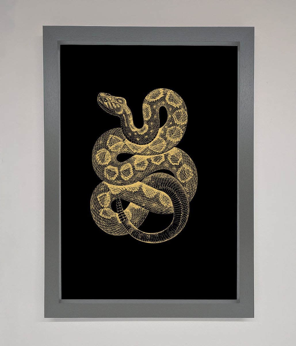 Golden Serpent Framed Wall Art